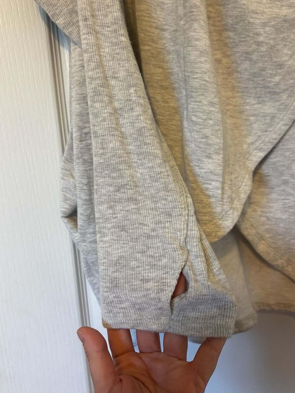 Athleta Purana Wrap Sweatshirt Light Grey Heather Size 2X - Picture 2 of 5